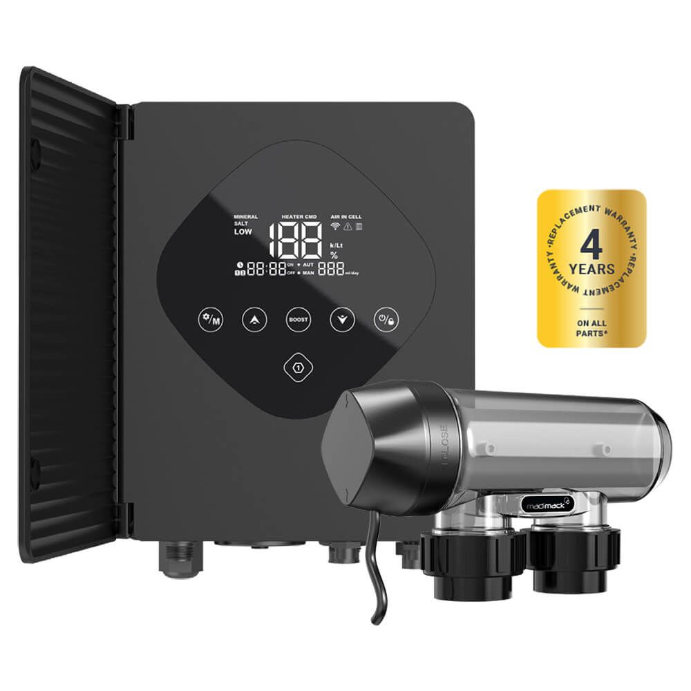 madimack inverchlor 10 intelligent salt and mineral pool chlorinator w/ wifi self cleaning (retrofits astral e/vx/v/eq/halo)