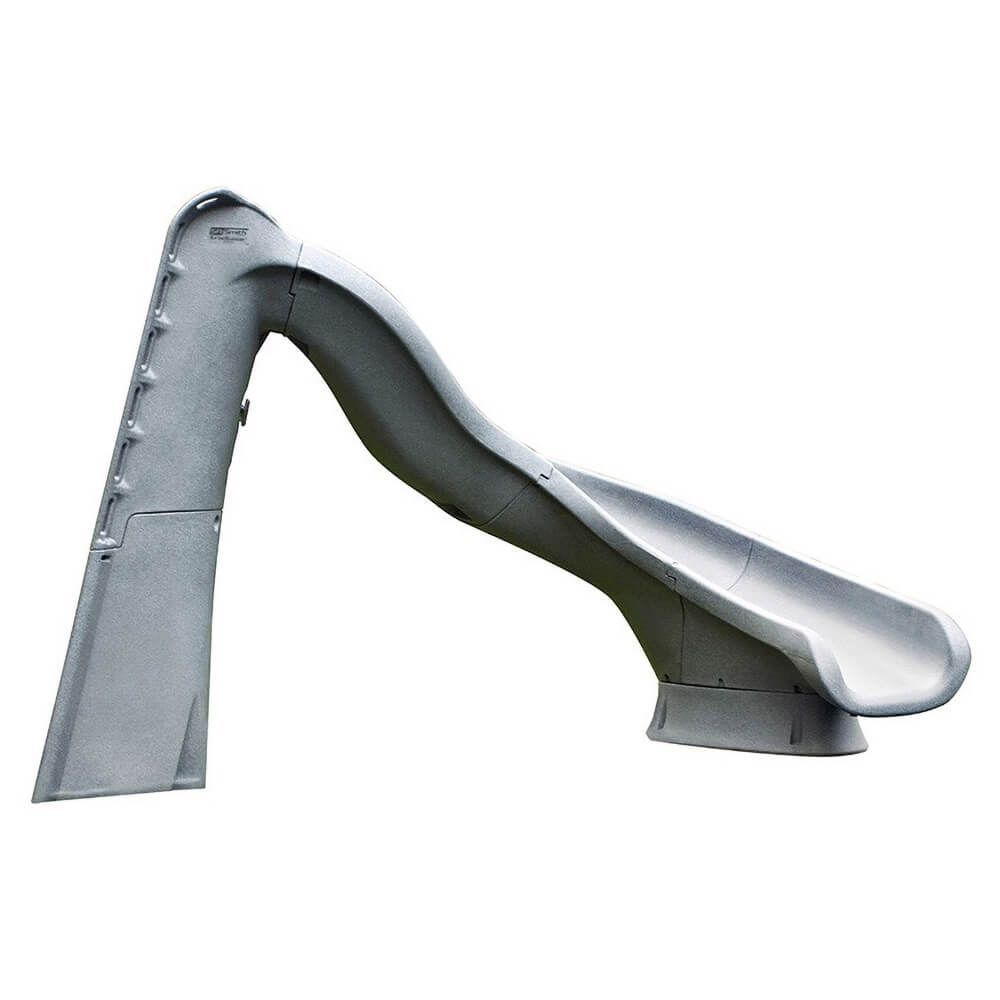 skip to the beginning of the images gallery s.r.smith turbotwister deck mounted right curve pool slide grey granite