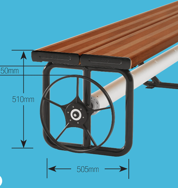 under bench pool blanket roller